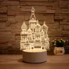 3D romantique lampe de table acrylique enfant chambre nuit lampe décoration saint valentin noël chevet nuits lumière