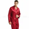 Pigiama in raso di seta da uomo Set Pigiama Pigiama Set PJS Set Sleepwear Loungewear S, M, L, XL, 2XL, 3XL, 4XL _ Regali 211019