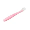 Cuillère d'alimentation en Silicone souple pour bébé, couleur bonbon, détection de température, outils pour enfants