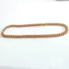 Réel 14k Fine Or Massif FINITION NOUVEAU Double Chaîne Cubaine Courbée Hommes Collier 24 " Personnalisé 10mm largeur Épaisseur Lourde