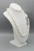 Hand knotted 10-12mm white baroque freshwater pearl necklace micro inlay zircon leopard head clasp 60cm fashion jewelry