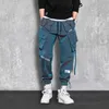 2021 noir Cargo pantalon hommes Hip Hop automne sarouel réfléchissant Streetwear Harajuku survêtement pantalon de survêtement homme pantalon Y0811