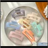 Barrettes Jewelry Fashion Rec Acrylic Claw Hairpin Simple Clips Candy Color Girls Crab Clamps For Women Hair Accessories