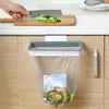 Kök Storage Organization Portable Plastic Warbage Hanging Rack med Cover Cabinet Door Trash Holder Food Organizer Dry Shelf Accessori