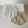 Stile coreano Estate Ragazze per bambini Set da 2 pezzi Top con fionda floreale + Pantaloncini con borsa a triangolo Abbigliamento casual per bambini E301 210610