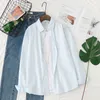 H.SA Kvinnor Ren bomull Vitskjorta och sväng Collar Plus Storlek Formell Arbetsblusar Kontor Ladies Shirts Spring Tops 210417