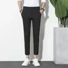 Abbigliamento da uomo Solido Semplici Abiti da lavoro da uomo Formali Pantaloni da abito slim Maschile Casual Piedini Nove punti da uomo