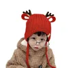 Doitbest 2 to 6 years old Baby girl Beanies Cartoon Small antlers Winter Child knit hat kids girls Earflap Caps Y21111