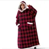 Super Long Flannel Blanket With Sleeves Winter Hoodies Sweatshirt Women Men Pullover Fleece Giant TV Oversized WF032 ottie277H