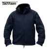 Tacvasen Vinter Airsoft Militärjacka Men Fleece Tactical Jacket Thermal Hooded Jacket Coat Höst OuterWear Mens kläder 3XL 210927