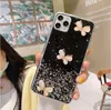 輝きピンクスターダイヤモンドバタフライのためのiPhone 12 11 Pro最大ケース6 6S 7 8 Plus 11pro Drop Glue XS / XR保護ケース