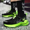 Trendy Blade Running Shoes for Men Breathable Mesh Reflective Sneakers Antiskid Damping Outsole Sport Shoes Training Zapatillas H1125
