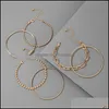 Charm smycken6pcs/set bohemian bladpärla armband för kvinnor mti-skikt geometri guld färg legering metall smycken aessory 17198 dropp leverans