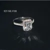 Handmade Emerald Cut 2ct Lab Diamond Ring 925 Sterling Silver Engagement Anéis de Banda de Casamento para Mulheres Nupcial Fine Party Jóias 212130