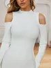 Winter Women Sexy Designer Long Sleeve Trendy White Bandage Dress Ladies Elegant Celebrity Bodycon Party Vestido 210527