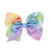 8 pollici Baby Girl Bambini Fiocco per capelli Boutique Nastro in grosgrain Clip Hairbow Grande Bowknot Girandola Forcine Accessori Decorazione Q