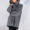 Damen Wollmischungen Herbst Winter Warme Mode Mit Kapuze Lange Strickjacke Jacke Frauen Feste Ärmel Mäntel Single Button Outwear Weiblich