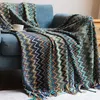 Böhmische gestrickte Decke, Sofa-Überwurf mit Quasten, bunte Tagesdecke, Nickerchen, Klimaanlage, nordisches Zuhause, dekorativ 211218