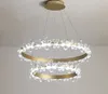 Современная гостиная светодиодная люстра освещение Nordic Dimmable черный круглый кристалл спальня кухня обеда