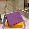 purple leather hand bag