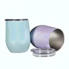 newEgg Mugs Colourful Stemless Wine Glasses with Lid Shatterproof Vacuum Egg Shape Mug Stainless Steel Egg Cups 12oz water bottle EWA4995