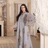 Etniska kläder Eid Abaya Dubai Turkiet Paljetter Mesh Muslimska aftonklänningar Kaftan Abayas För Kvinnor Marockansk Kaftan Islam Djellaba Femme