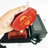 MOQ 100 SETS OEM Niestandardowe logo czerwone drewniane włosy Zestaw do pielęgnacji wąsów z pudełkiem na torbę do szczotki dla mężczyzn i drobne szerokie zęby narzędzia do brody