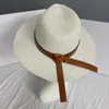 Güneş şapkaları Kadınlar için Plaj Klasik Hasır Şapka Unisex Lüks Panama Yaz Gorro Bronw Şerit Ile Feminino Cap