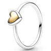 925 Sterling Silver Ring Mimmering Light As A Feather Double Halo Domed Golden Heart Ring dla kobiet Prezent Moda DIY Biżuteria X0715