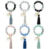 Strand Silicone Love Beads Tassel Charm Bracelet Key Rings Wrap Wristband Cuff Keychain Bag Hangs Fashion Jewelry Will and Sandy