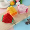 Mini peluche per bambini portamonete portachiavi ciondolo cerniera ragazza frutta triangolo mony borsa cavo auricolare borsa cartone animato regalo per bambini