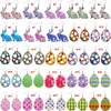 Leather Easter Earrings Dangle Earrings Easter Egg Rabbit Shape Colorful Double-Sided Printing For Girls and Woman RRB12020