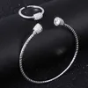 Conjunto de 3 conjuntos/paquete de anillos de brazalete de Arabia Saudita geométricos de lujo para mujer, Micro circonita cúbica, pavé para fiesta, boda, joyería de Dubái H1022