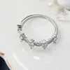 Solide 925 Sterling Silber Ringe Simulierte Diamanten Verlobung Hochzeit Einfache Fingerring für Frauen mode schmuck XJZ561