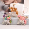 Cartoon Unicorn Portachiavi Portachiavi Cute Animal Horse Pony Design Portachiavi in PVC Borsa da donna Charm Portachiavi Ciondolo Bomboniera RRB12237