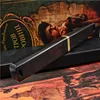 New High End VG10 Damascus Steel Blade Straight Knife Drop Point Blades Brass + Ebony Handle Knives With Wood Sheath