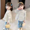 Ropa de niña vestido floral jeans traje para niñas est traje para niñas estilo casual ropa para niños 210412