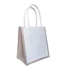 3pcs Stuff Sacks Sublimation DIY White Blank Vertical Section Jute Large Capacity Handbag
