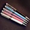 Fashion Design Creative Crystal Pen Diamond Ballpoint Pens Stationery Ballpen Stylus 20 Colors Oily Black Refill DH8578