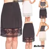 Kobiety spódnica wysoka w talii intymna półpoślizgowa dama koronkowa siatka drukowana Patchwork A-line przezroczysty puste puste ubrania 210522