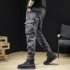 Mäns byxor 2021 Vår sommar Streetwear Mens Hip Hop Jogging Casual Men Byxor Stor Storlek Lösa Sweatpants Pocket Cargo D96