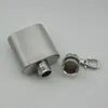 100PCS/lot 1oz Mini Hip Flask Strap Stainless Steel Metal Portable Pocket Flagon Alcohol Wine Bottle With Keychain Wholesale