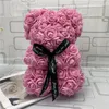Jouet de noël, cadeaux romantiques de la saint-valentin, poupées ours à fleurs roses, cadeau créatif de grand ours à câlins de 25cm
