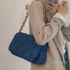 HBP Damen-Umhängetaschen, Denim-Kunststoff, Quailty-Kette, Schulter-Geldbörsen und Handtasche, Damen-Clutch-Taschen, Damen-Achseltasche