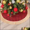 Decorações de Natal Festive Party Fontes Home Jardim 2021 Saia Vermelha Gingão Ornaments cena com decoração inferior aventais 120cm dr