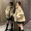 Chaquetas de mujer 2021 lana de cordero abrigo de invierno cálido chaqueta de otoño cuello de soporte coreano piel suelta integrada gamuza moda top