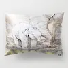 50x30cm Color Elephant Pattern Polyester Fluffy Pillowcase Ins Hand Painted Watercolor Rectangular Cushion Cover Sofa Decoration Cushion/Dec