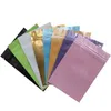 2021 100pcs/lot Colorful Plastic Aluminum Foil Zipper Packaging Bags Reuseable Self Sealing Bag Food Storage Pouch