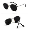 Homens Square Sunglases Hexágono Sun Óculos Mulheres Metal Moldura Pesca Óculos De Ouro Cinzento Eyewear Lentes De Sol Hombre