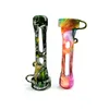 Fashion latest Colorful printed silicone smoking pipes Convenient integrated color pipe hookahs